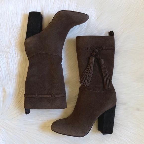 Vince Camuto Suede Fermel Slouch Tassel Boots - Picture 2 of 8